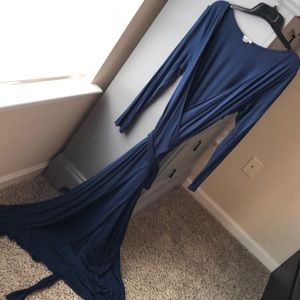 Navy Maxi Full wrap dress